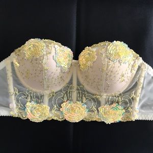 Marciano Yellow Jeweled Bralette 34B